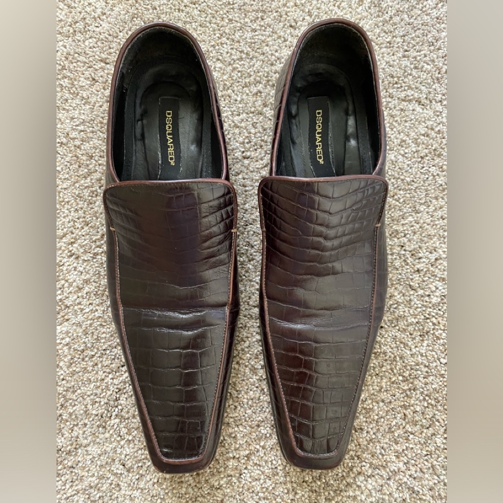Mens Dsquared2 Italian Leather Loafers / Slip On Shoes